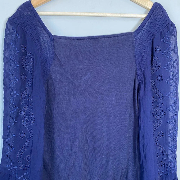 NWOT Free People Intimately FP Enchanted By You Bodysuit Women's Large Navy Silk - Picture 9 of 13